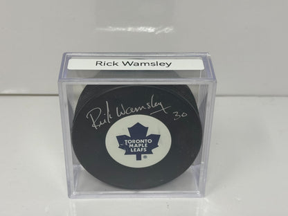 Rick Wamsley Toronto Maple Leafs Signed NHL Autograph Puck Silver Auto