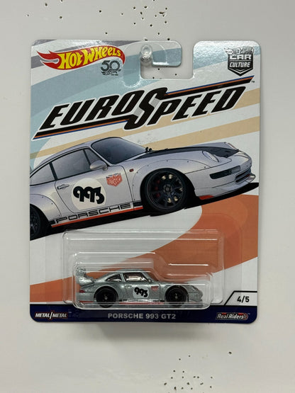 Hot Wheels Euro Speed Porsche 993 GT2 Real Riders 1:64 Diecast