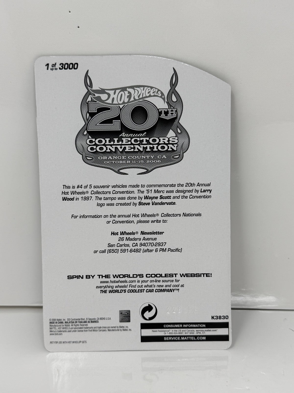 Hot Wheels 2006 20th Collectors Convention 1951 Merc 1:64 Diecast