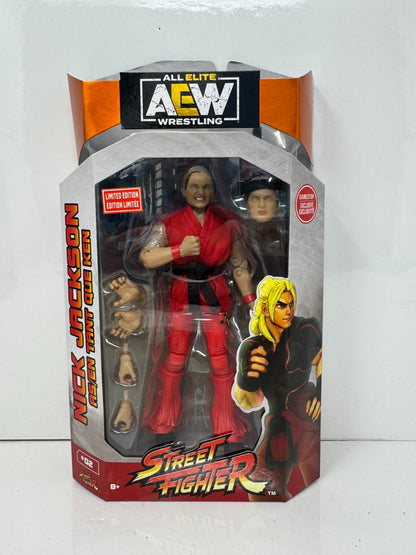 Jazwares AEW Street Fighter Nick Jackson Ken Action Figure