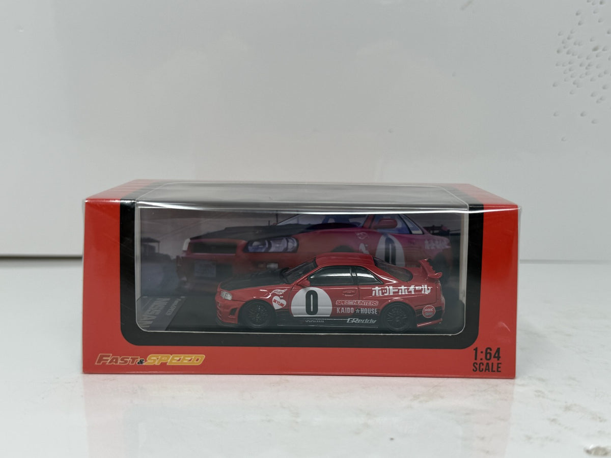 Fast & Speed Nissan Skyline GT-R R34 Red 1:64 Diecast