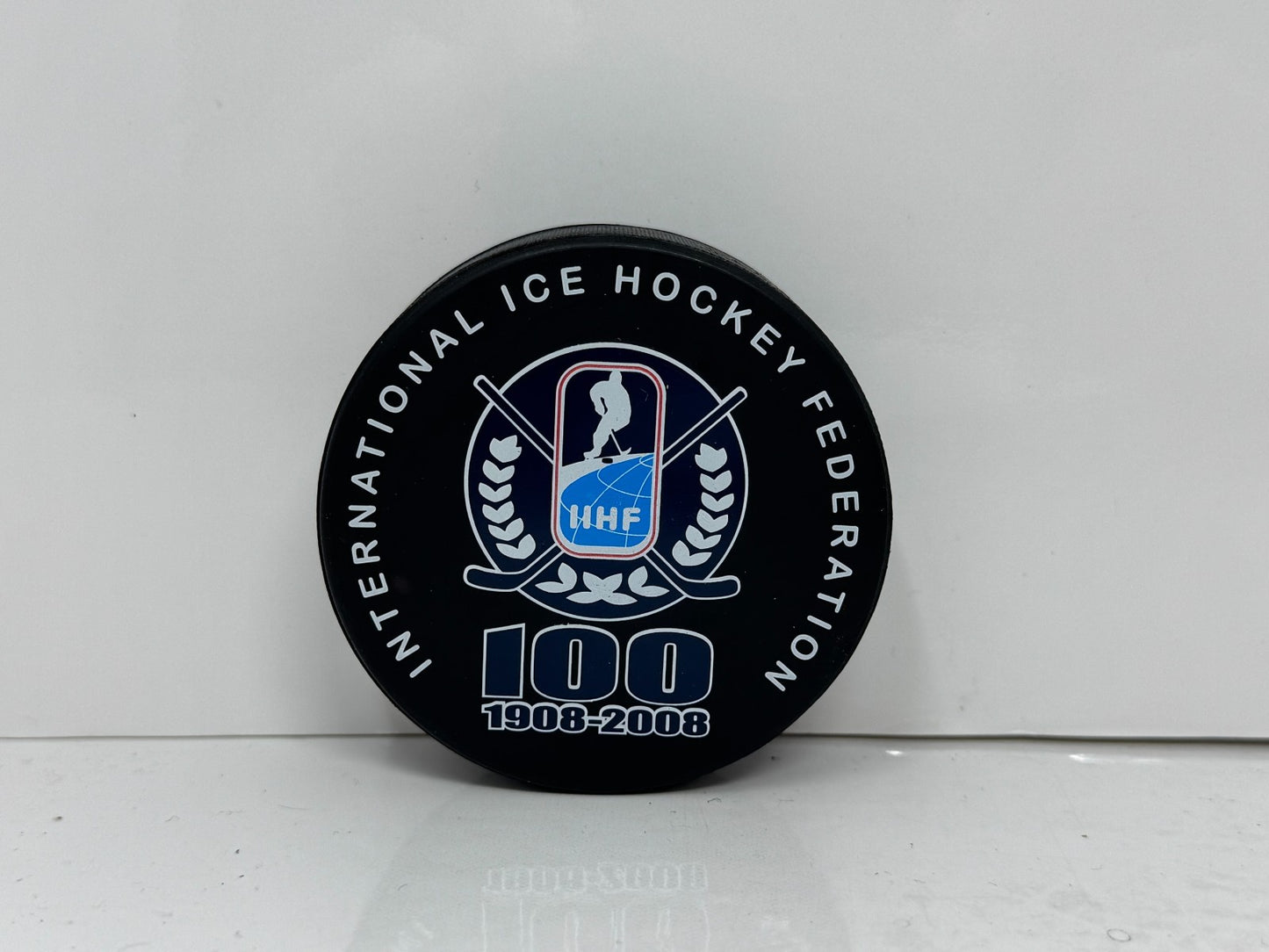 IIHF 100 Years Commemorative Hockey Puck – 1908–2008 Centennial