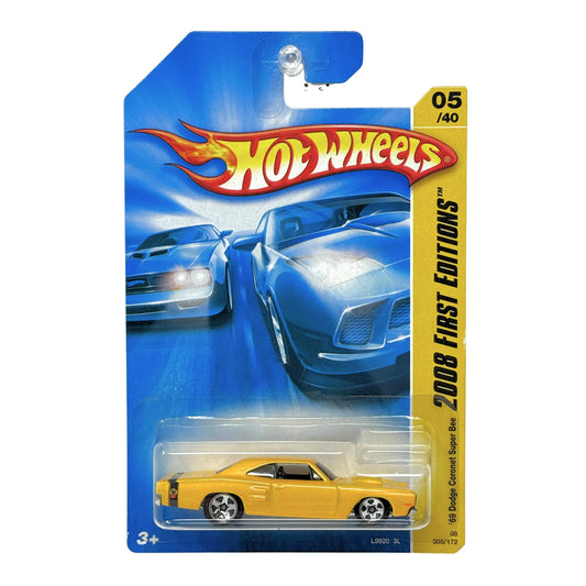 Hot Wheels First Editions 1969 Dodge Coronet Super Bee 1:64 Diecast Yellow
