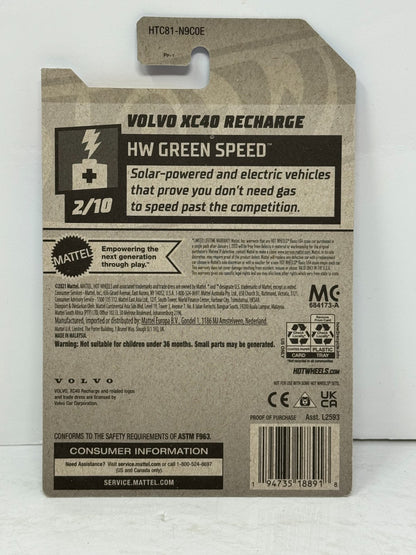 Hot Wheels Green Speed Volvo XC40 Recharge 1:64 Diecast