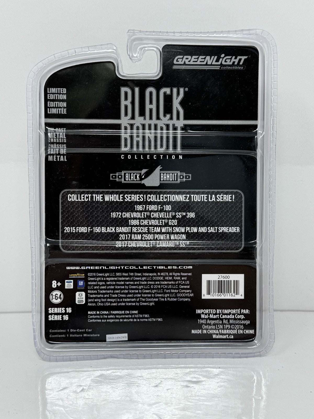 Greenlight Black Bandit Collection 1972 Chevrolet Chevelle SS 396 1:64 Diecast