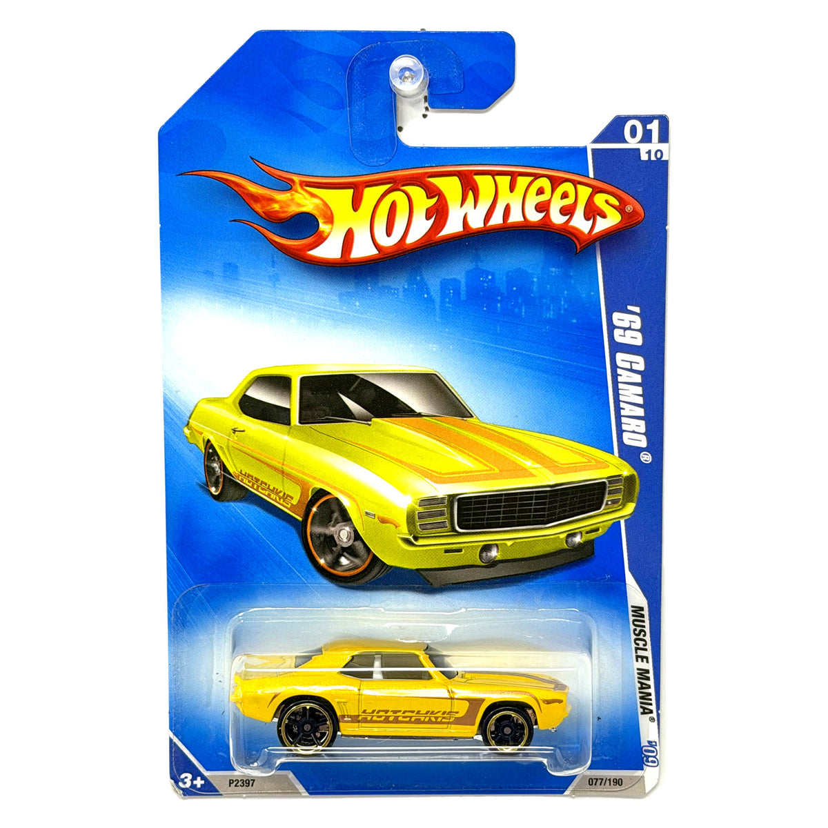 Hot Wheels Muscle Mania 1969 Chevrolet Camaro 1:64 Diecast Yellow