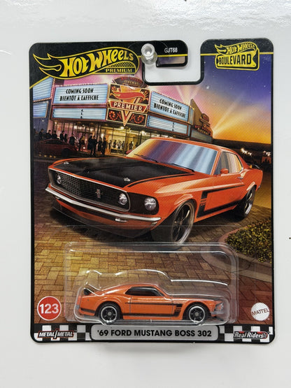 Hot Wheels Premium Boulevard #123 1969 Ford Mustang Boss 302 1:64 Diecast