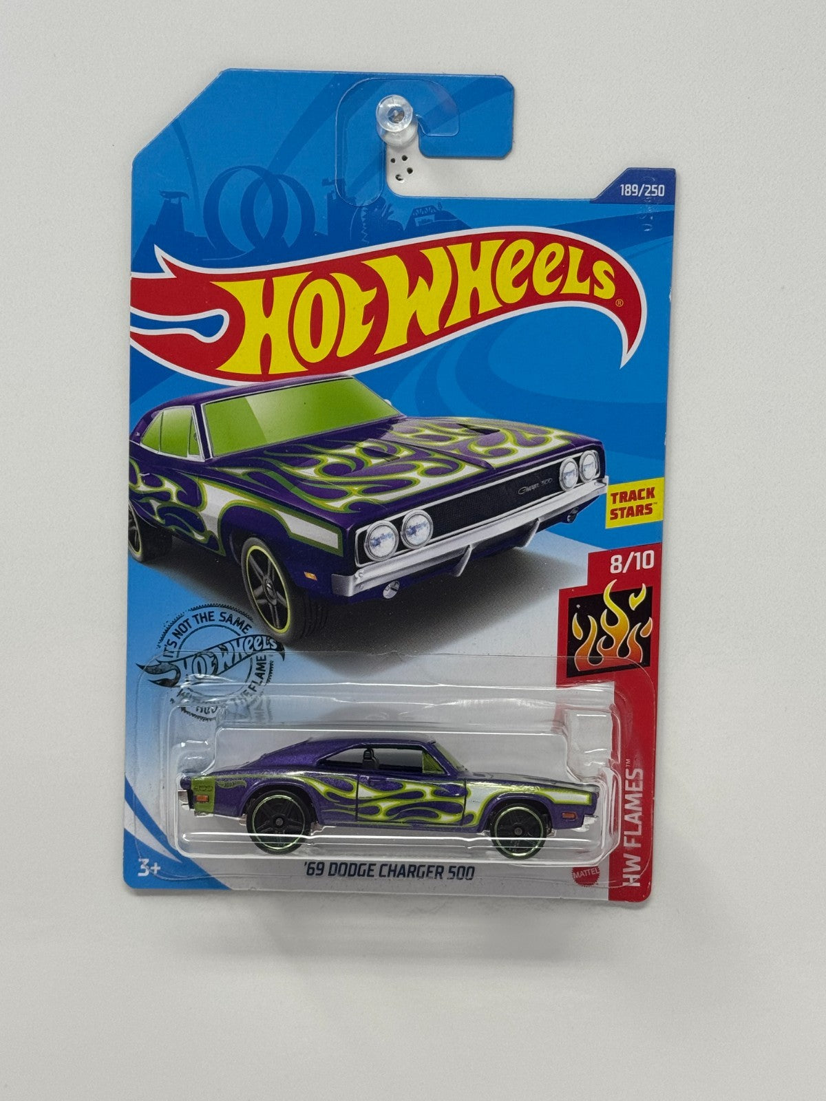 Hot Wheels Flames 1969 Dodge Charger 500 1:64 Diecast Purple Flames