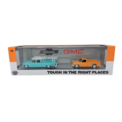 M2 Machines 1973 Chevrolet Cheyenne Super 30 & GMC Sierra Grande 15 1:64 Diecast