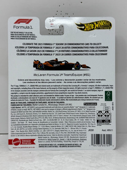 Hot Wheels Premium F1 McLaren Formula One Team #81 1:64 Diecast