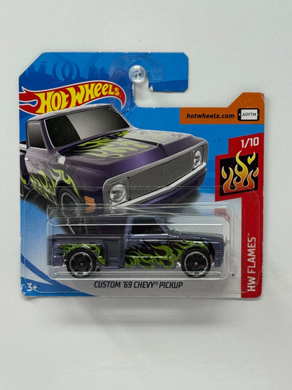 Hot Wheels HW Flames Custom 1969 Chevy Pickup 1:64 Diecast Short Card