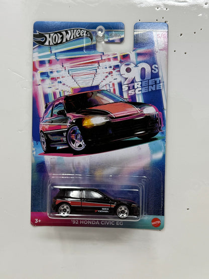 Hot Wheels 90s Street Scene 1992 Honda Civic EG 1:64 Diecast Black