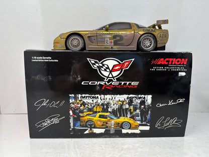 Action Racing #2 Ron Fellows GM 2001 Corvette C5R RACED VERSION 1:18 Diecast