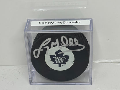 Lanny McDonald Toronto Maple Leafs Signed NHL Autograph Puck Silver Auto