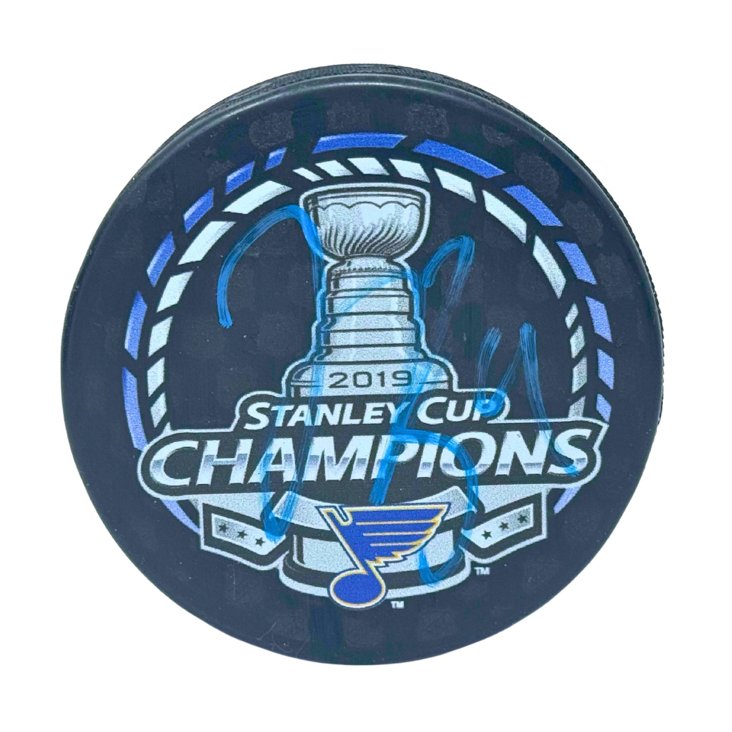 Jake Allen St. Louis Blues Stanley Cup Champ Signed NHL Autograph Puck Blue Auto
