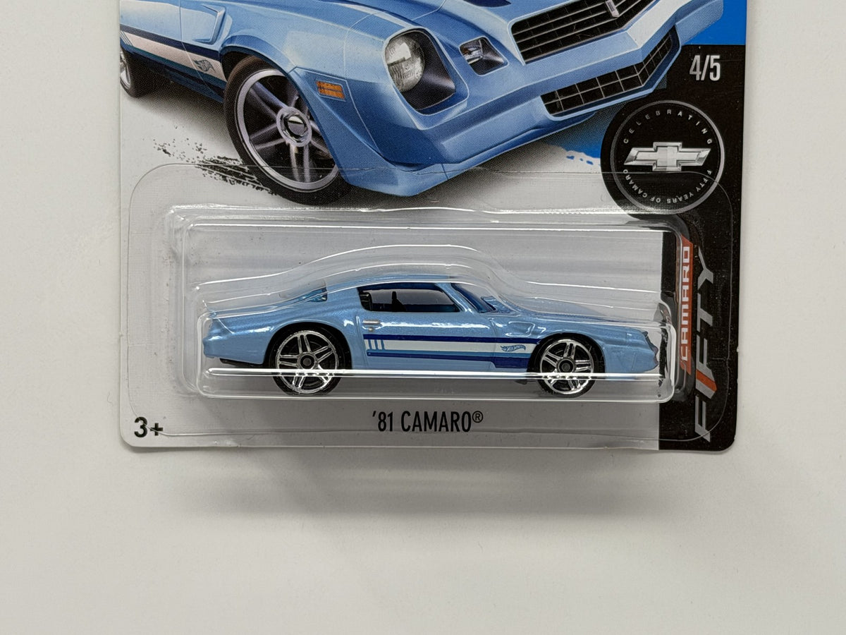 Hot Wheels Camaro Fifty 1981 Chevrolet Camaro 1:64 Diecast Light Blue