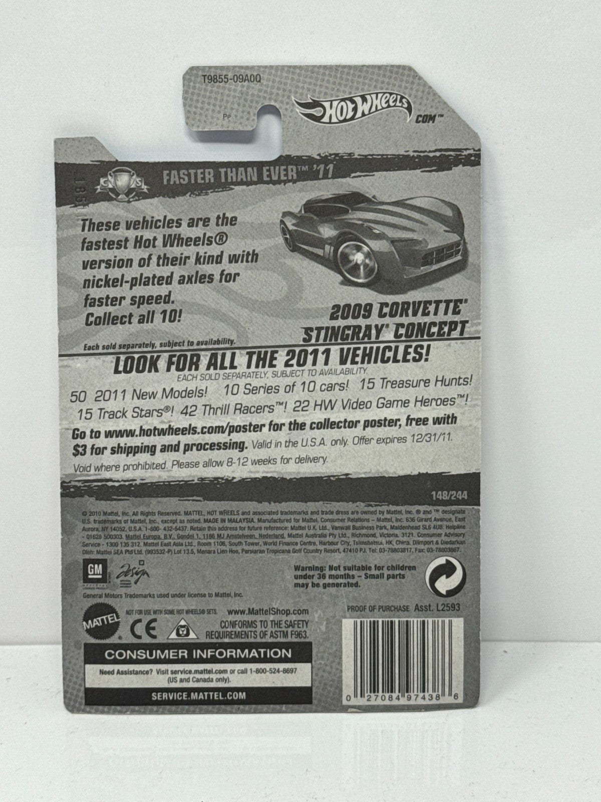 Hot Wheels Faster Than Ever Corvette Stingray Concept 164 Diecast Factory Sealed