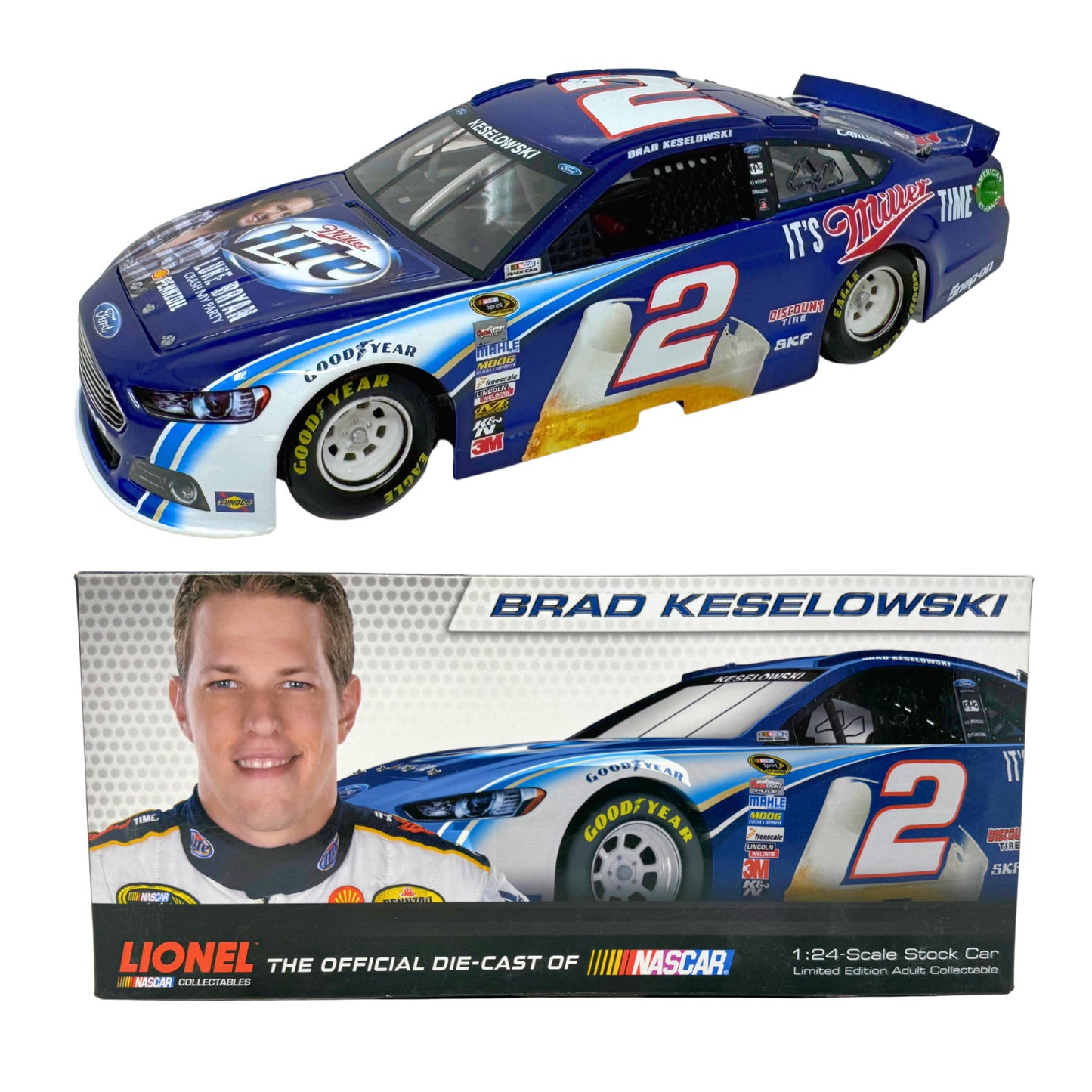 Lionel NASCAR #2 Brad Keselowski Miller Lite Luke Bryan Fusion 1:24 Diecast