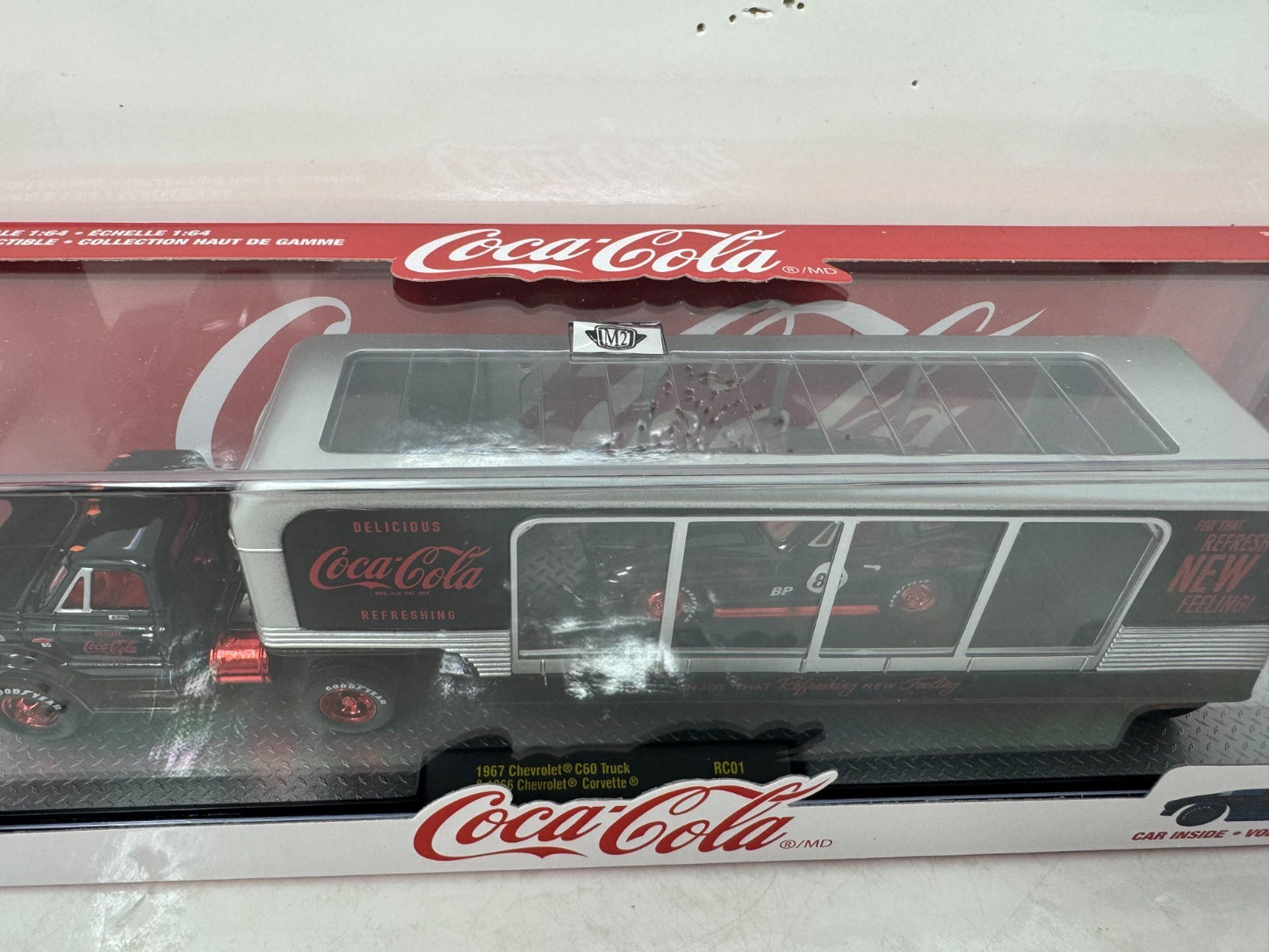 M2 Auto Haulers Coca-Cola 1967 Chevy C60 1966 Chevy Corvette CHASE 1:64 Diecast