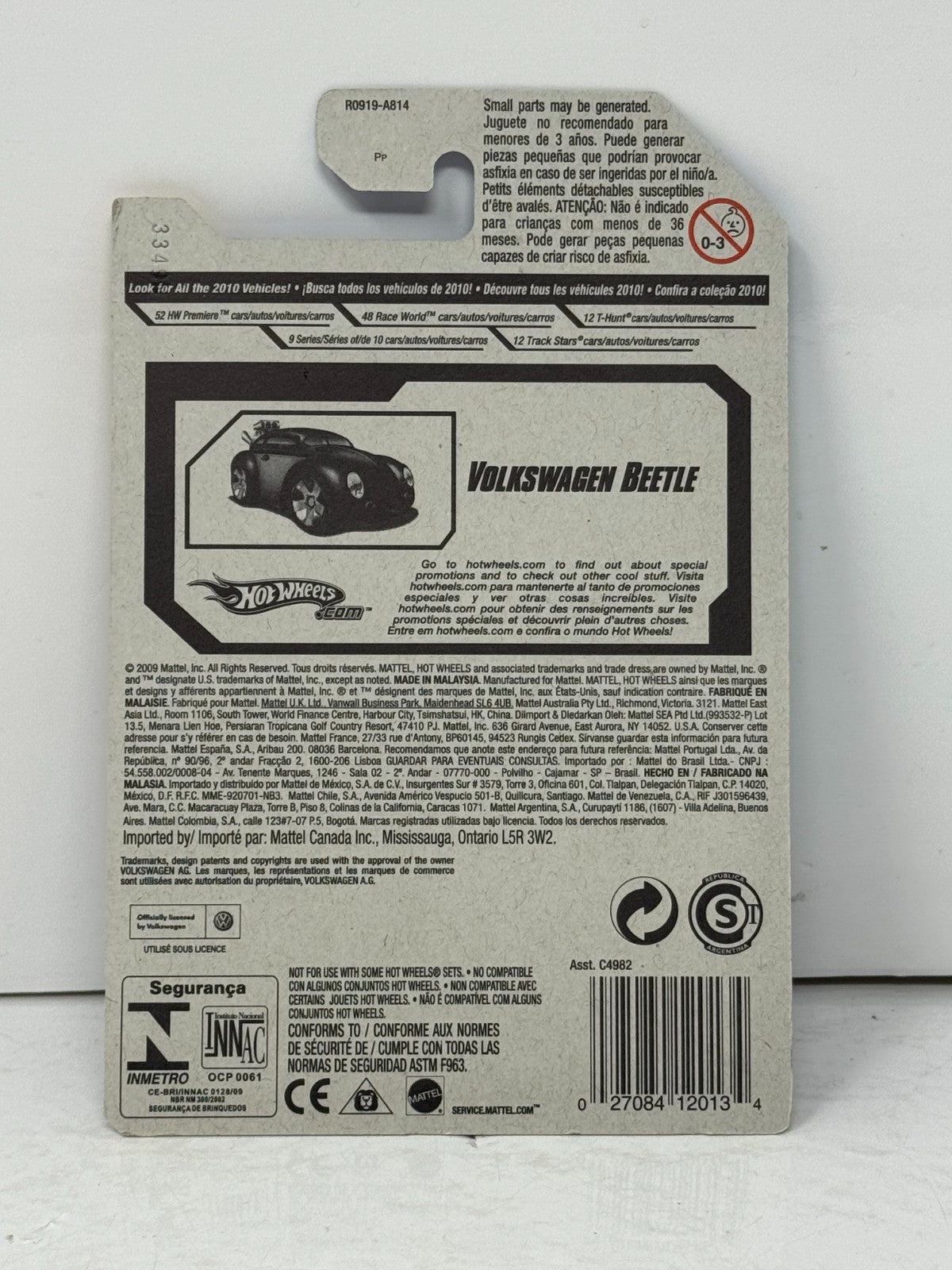 Hot Wheels 2010 HW Premiere Volkswagen Beetle 1:64 Diecast Maroon