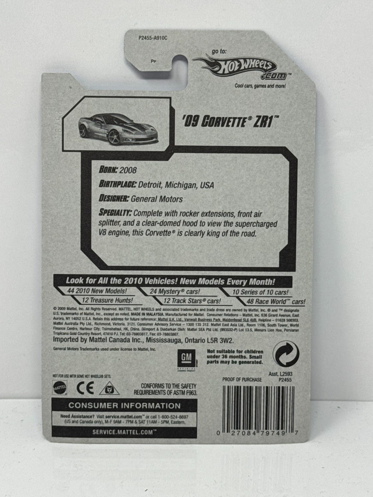 Hot Wheels Faster Than Ever 2009 Chevy Corvette ZR1 1:64 Diecast Factory Sealed