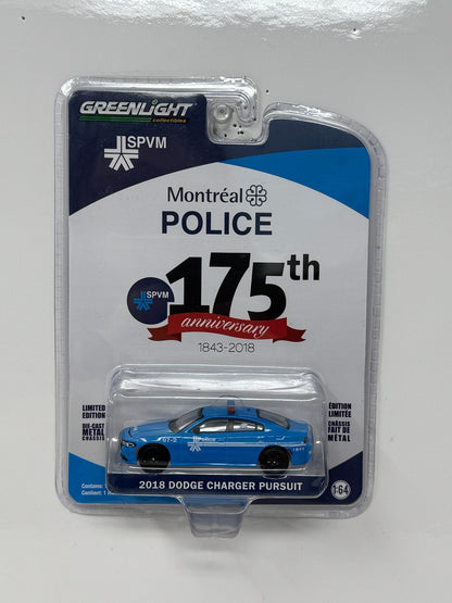 GreenLight Montreal Police 175th Anniv. 2018 Dodge Charger Pursuit 1:64 Diecast