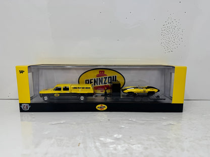 M2 Machines Pennzoil 1973 Sierra 3500 & 1959 Chevy Corvette XP-86 1:64 Diecast
