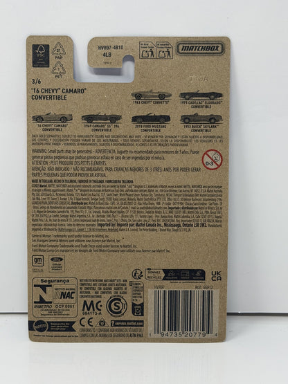 Matchbox 2016 Chevrolet Camaro Convertible 1:64 Diecast White