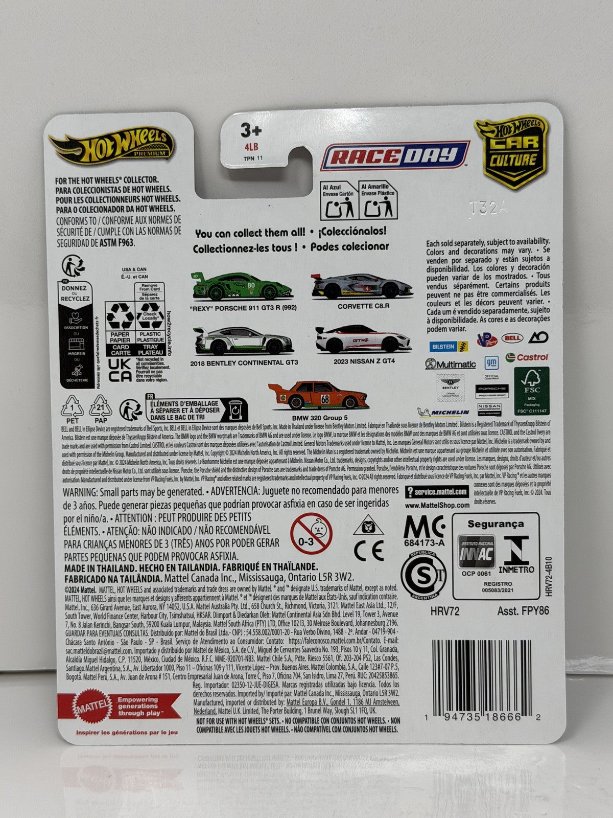 Hot Wheels Premium Race Day REXY Porsche 911 GT3 R (992) 1:64 Diecast