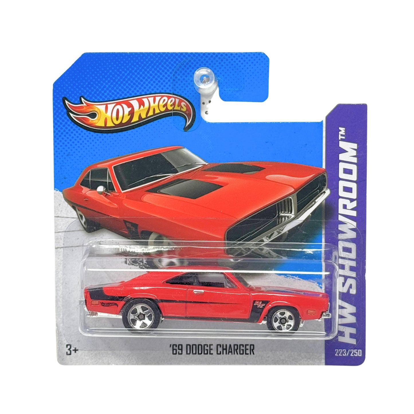 Hot Wheels Showroom 1969 Dodge Charger 1:64 Diecast Short Card Red