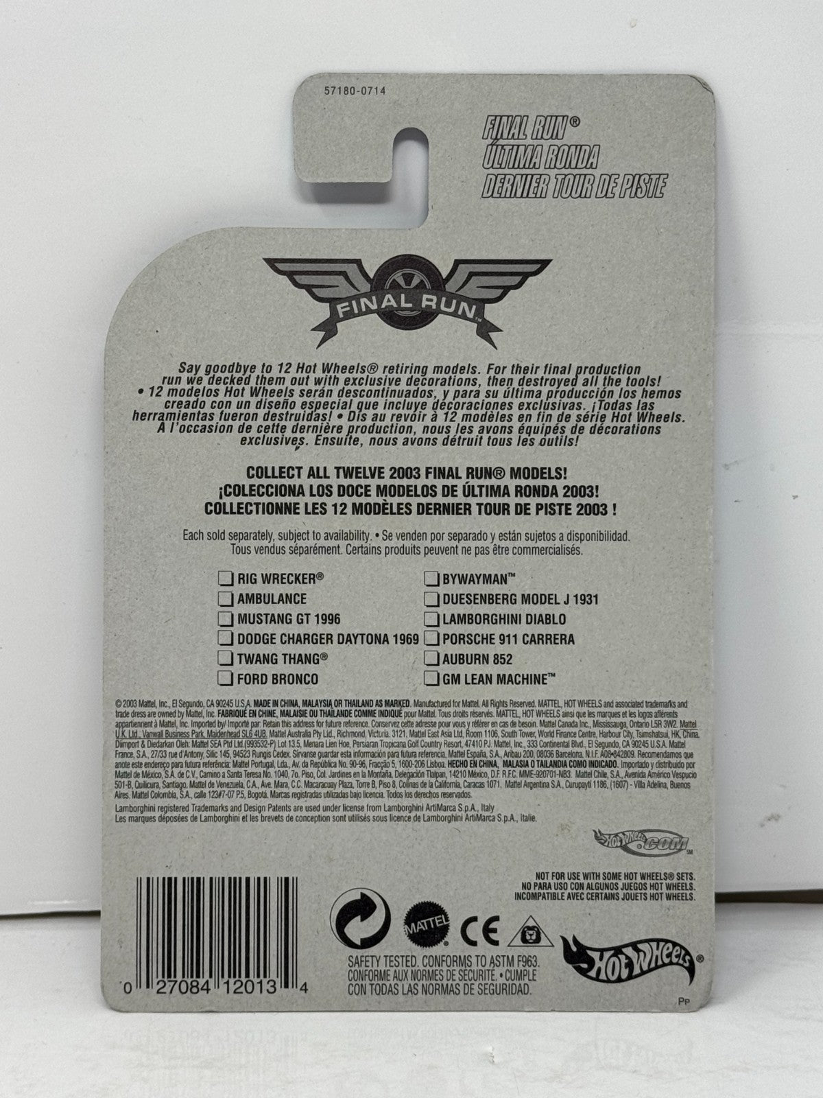 Hot Wheels Final Run Lamborghini Diablo 1:64 Diecast