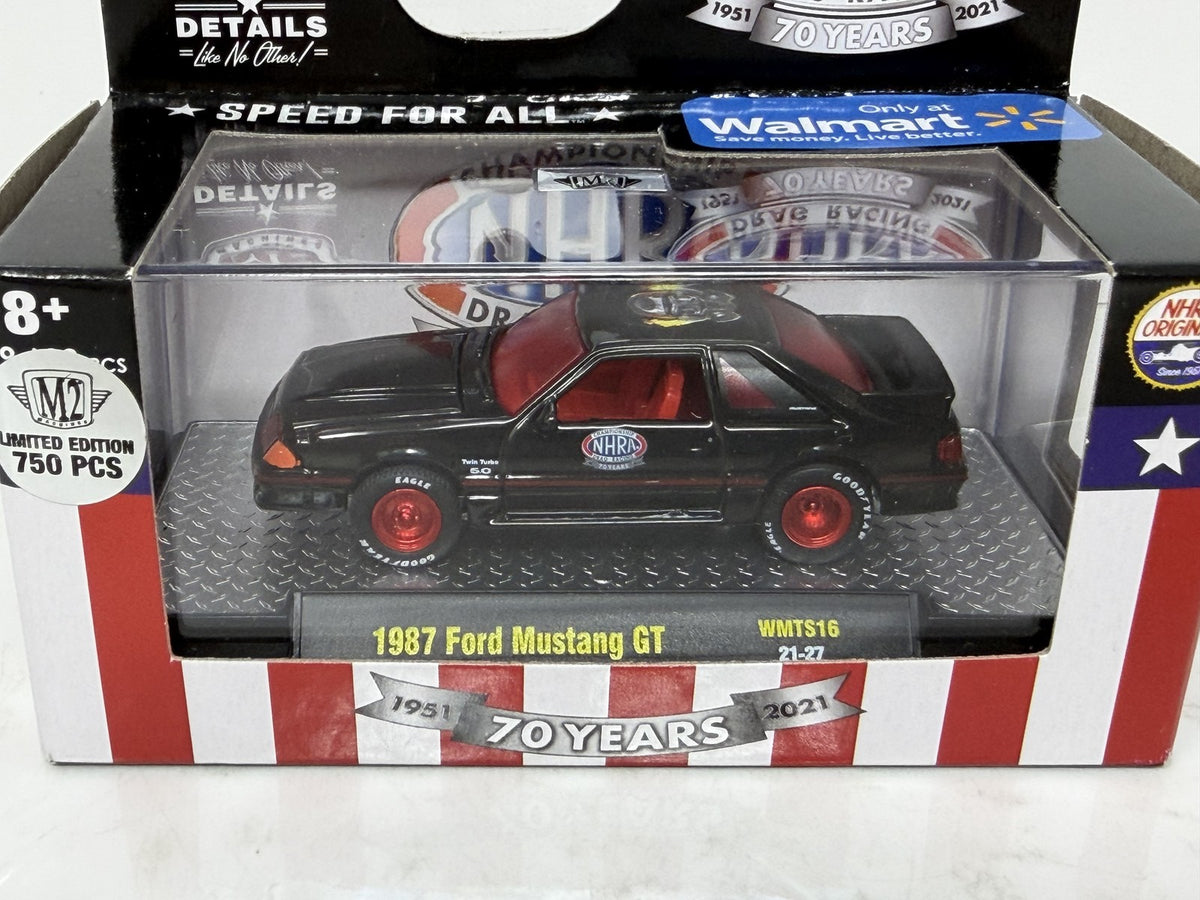M2 Machines NHRA 70 Years 1987 Ford Mustang GT CHASE 1:64 Diecast