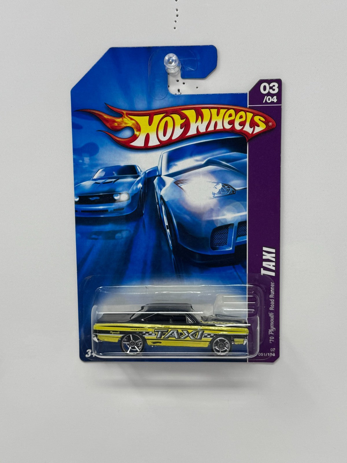 Hot Wheels Taxi 1970 Plymouth Road Runner 1:64 Diecast Yellow