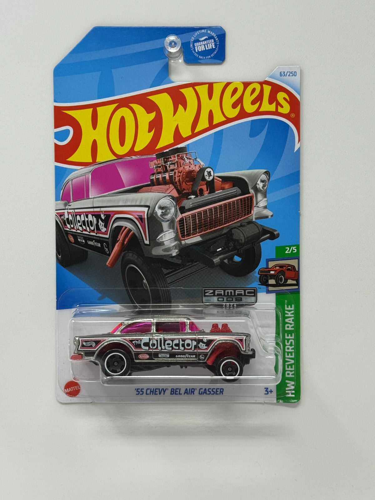 Hot Wheels HW Reverse Rake 1955 Chevy Bel Air Gasser ZAMAC 1:64 Diecast