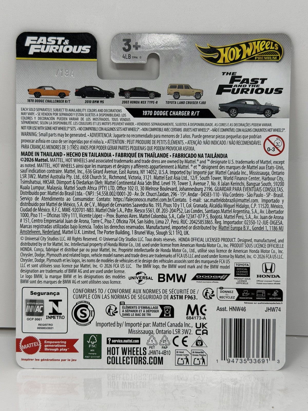 Hot Wheels Premium Fast & Furious 1970 Dodge Charger R/T 1:64 Diecast