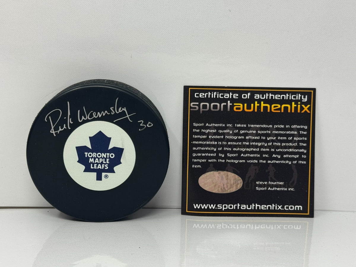 Rick Wamsley Toronto Maple Leafs Signed NHL Autograph Puck Silver Auto