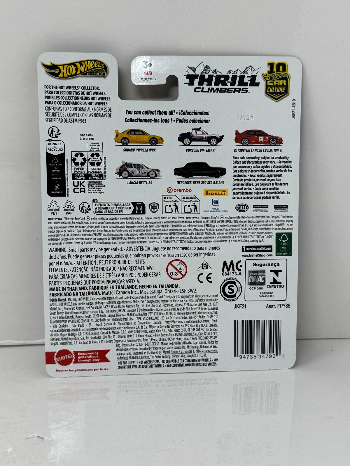 Hot Wheels Premium Thrill Climbers Subaru Impreza WRX 1:64 Diecast