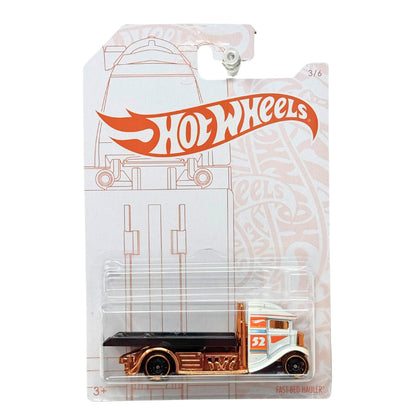 Hot Wheels White & Orange Fast-Bed Hauler 1:64 Diecast