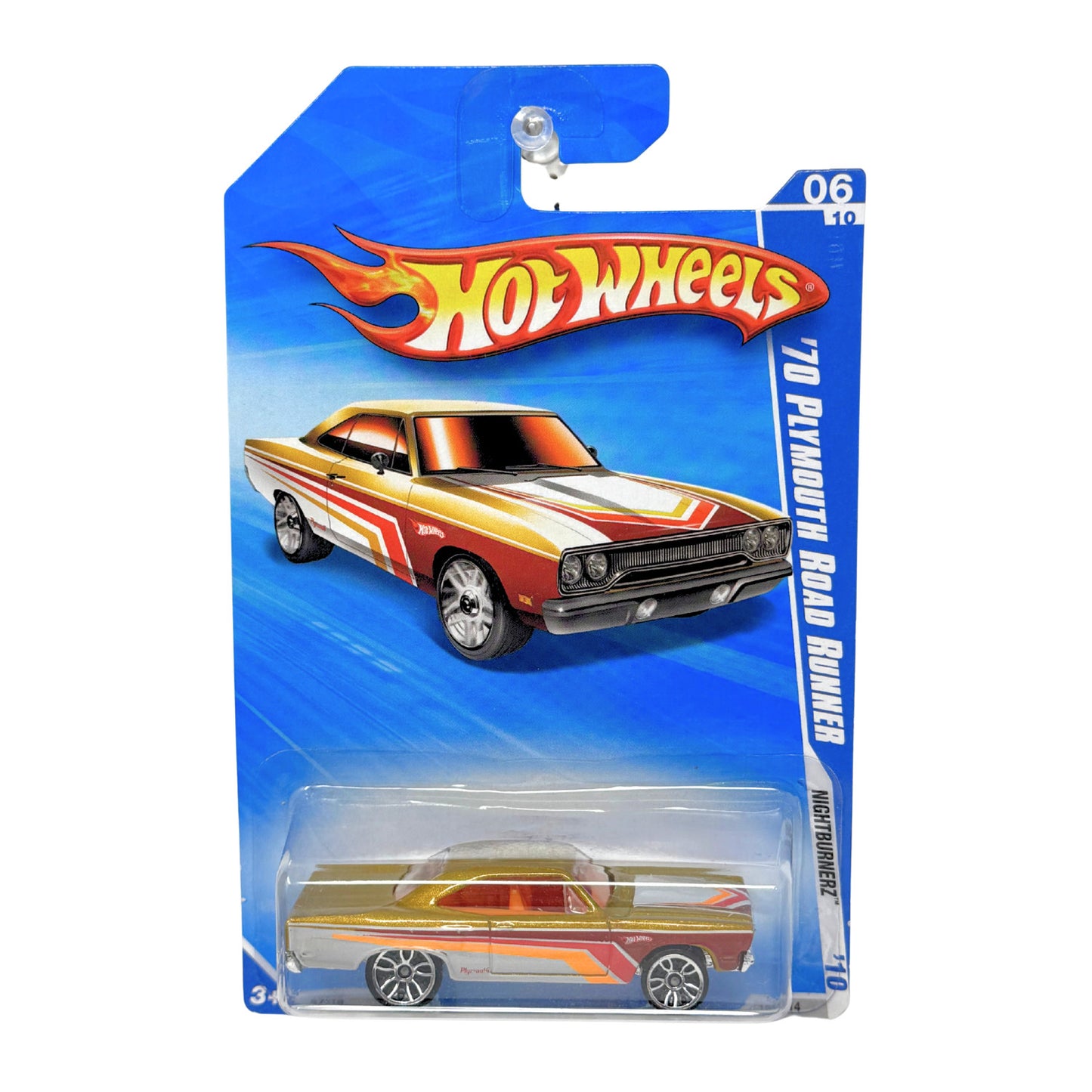 Hot Wheels Nightburnerz 1970 Plymouth Road Runner 1:64 Diecast Gold