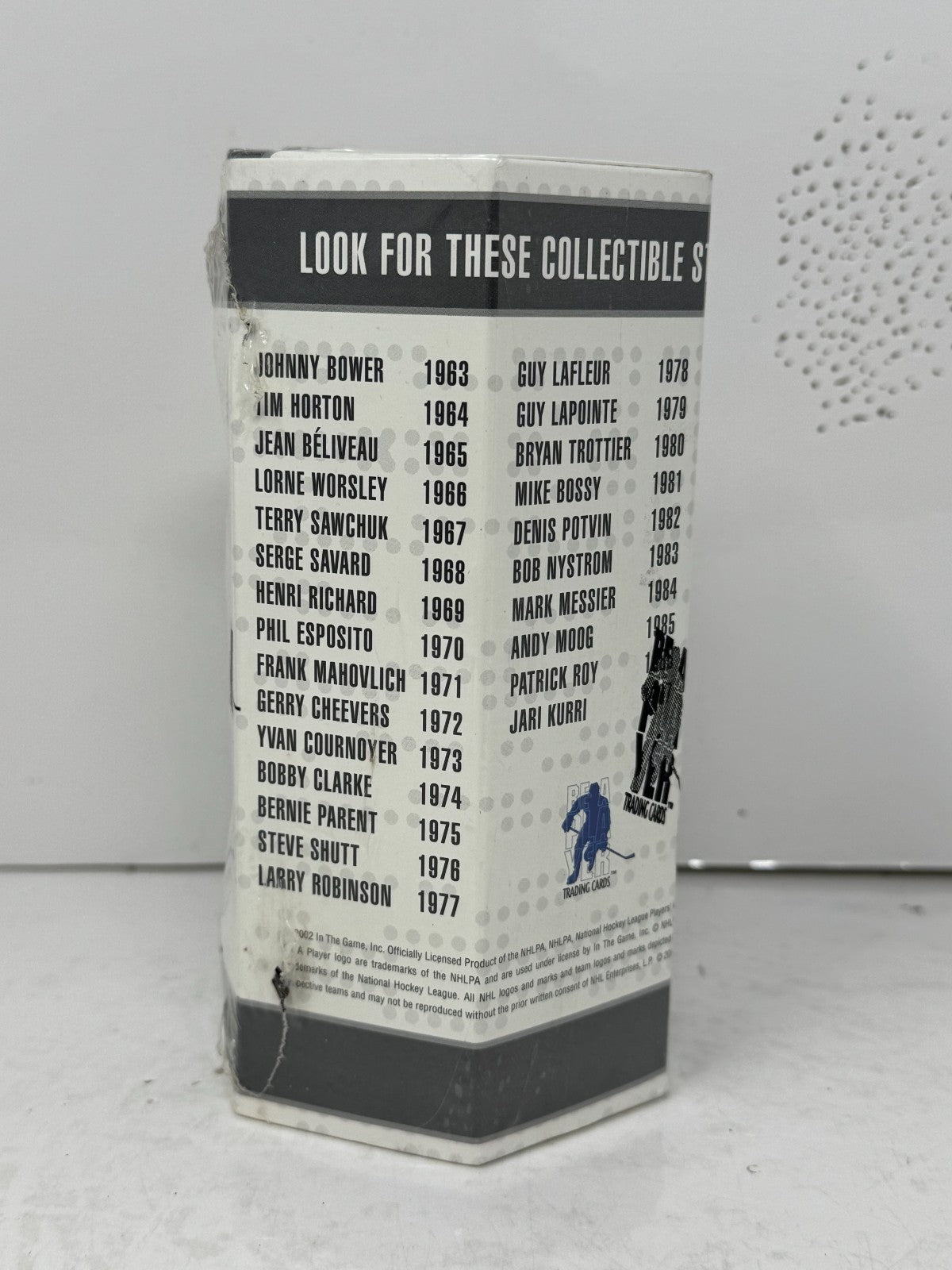 2002-03 ITG Memorabilia Stanley Cup Mini Trophy Johnny Bower Toronto Maple Leafs