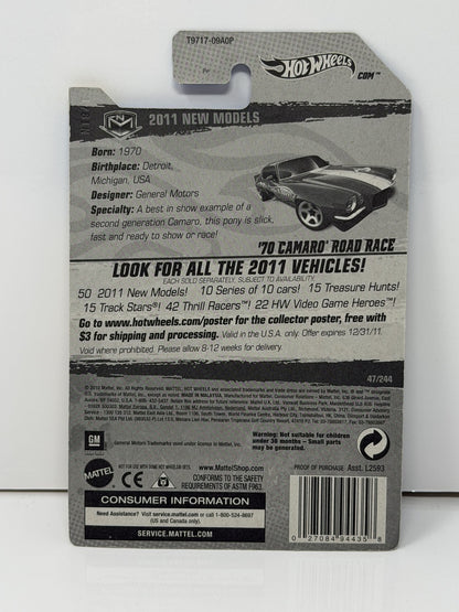 Hot Wheels 2011 New Models 1970 Chevrolet Camaro Road Race 1:64 Diecast Blue