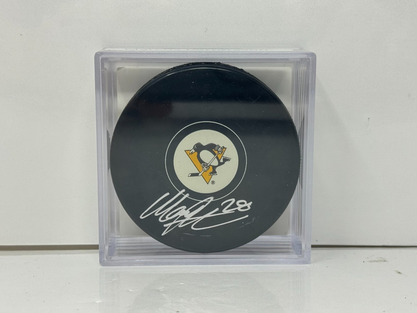 Marcus Pettersson Pittsburgh Penguins Signed NHL Autograph Puck Silver Auto