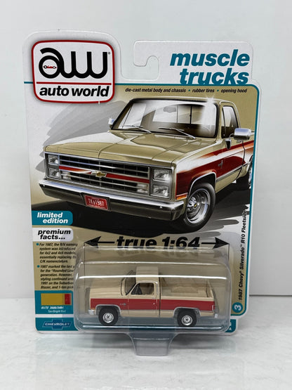 Auto World Muscle Trucks 1987 Chevy Silverado R10 Fleetside 1:64 Diecast