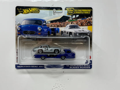 Hot Wheels Team Transport #70 Mercedes-Benz 300 SL & Blaues Wunder 1:64 Diecast