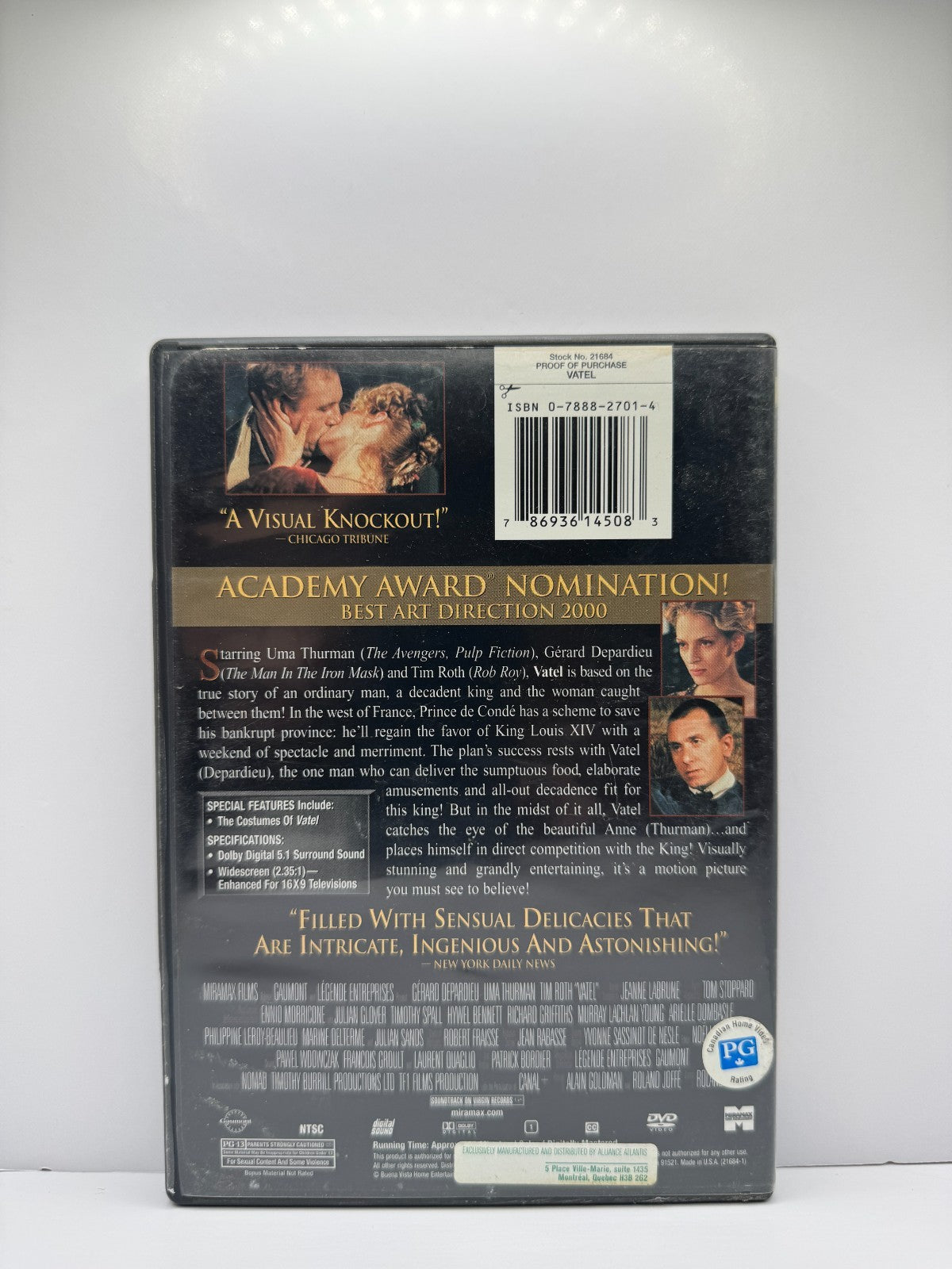 Vatel (DVD) Gerard Depardieu Drama