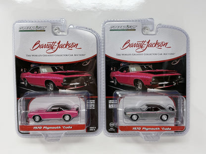 GreenLight Barrett-Jackson 1970 Plymouth Cuda RAW CHASE & Regular 1:64 Diecast