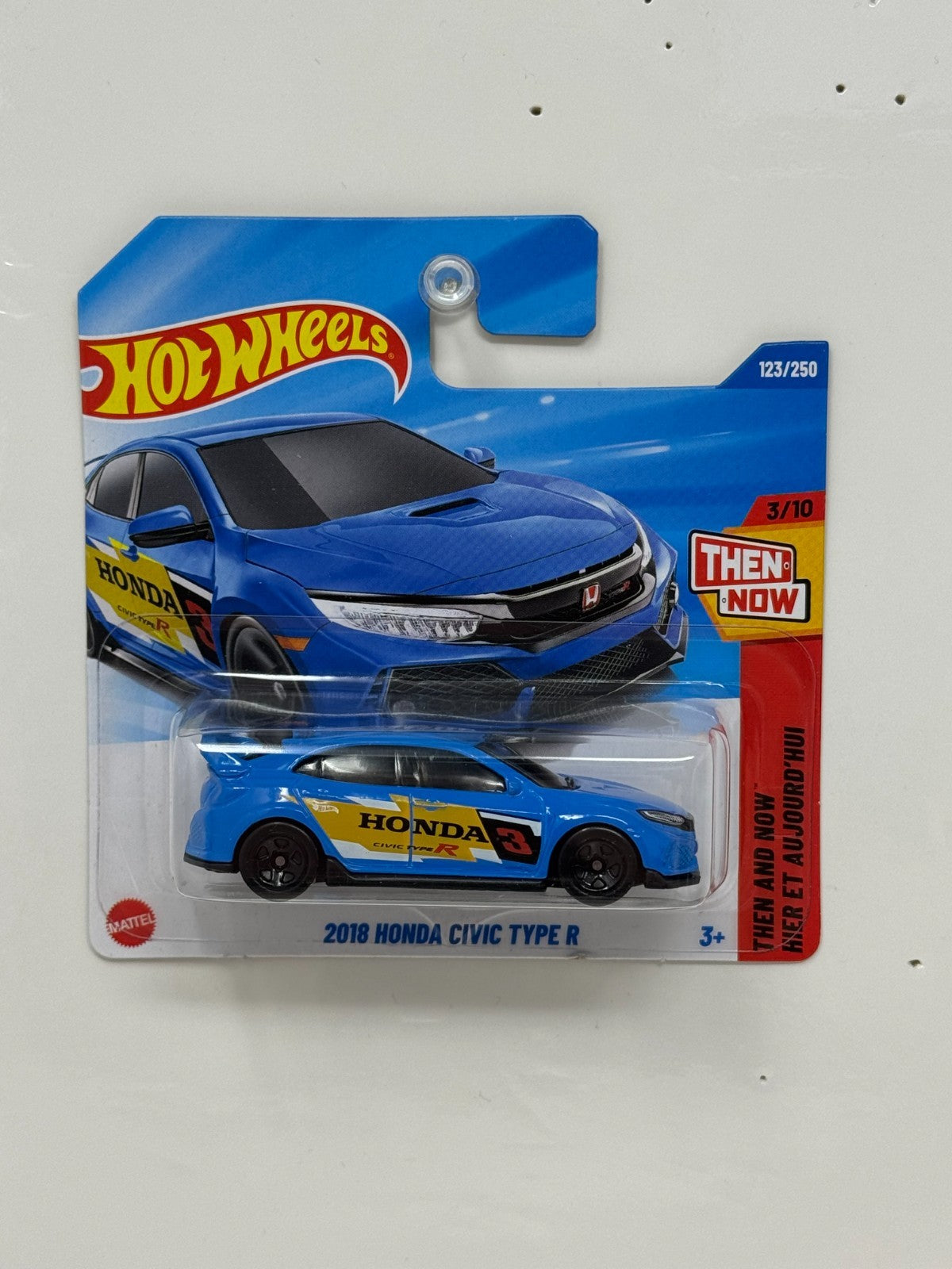 Hot Wheels Then and Now 2018 Honda Civic Type R 1:64 Diecast Blue Short Card