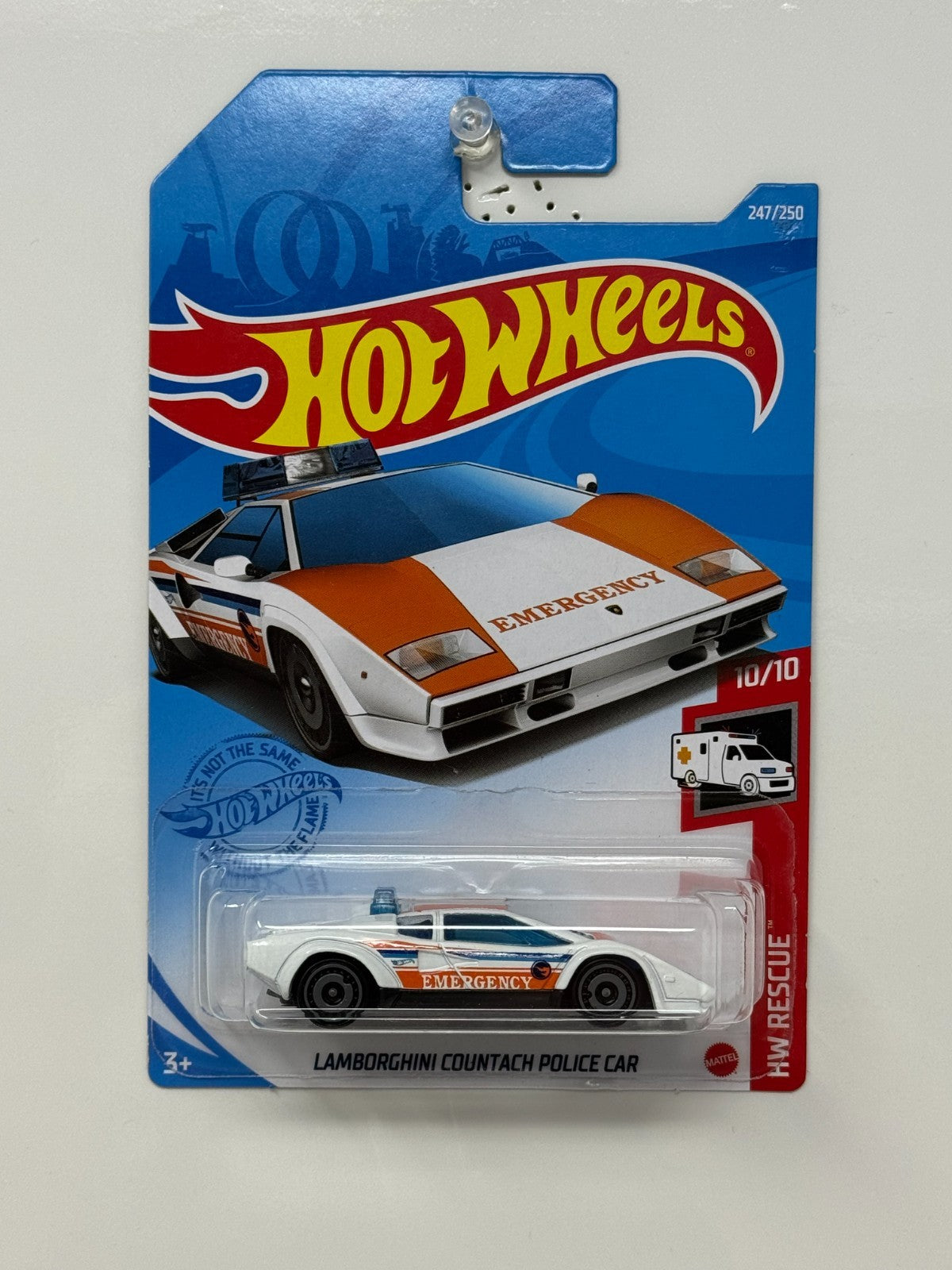 Hot Wheels Treasure Hunt HW Rescue Lamborghini Countach Police Car 1:64 Diecast