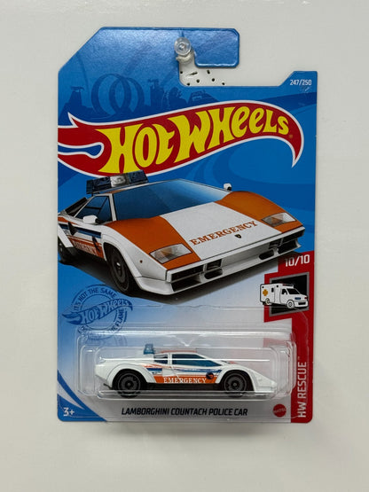 Hot Wheels Treasure Hunt HW Rescue Lamborghini Countach Police Car 1:64 Diecast