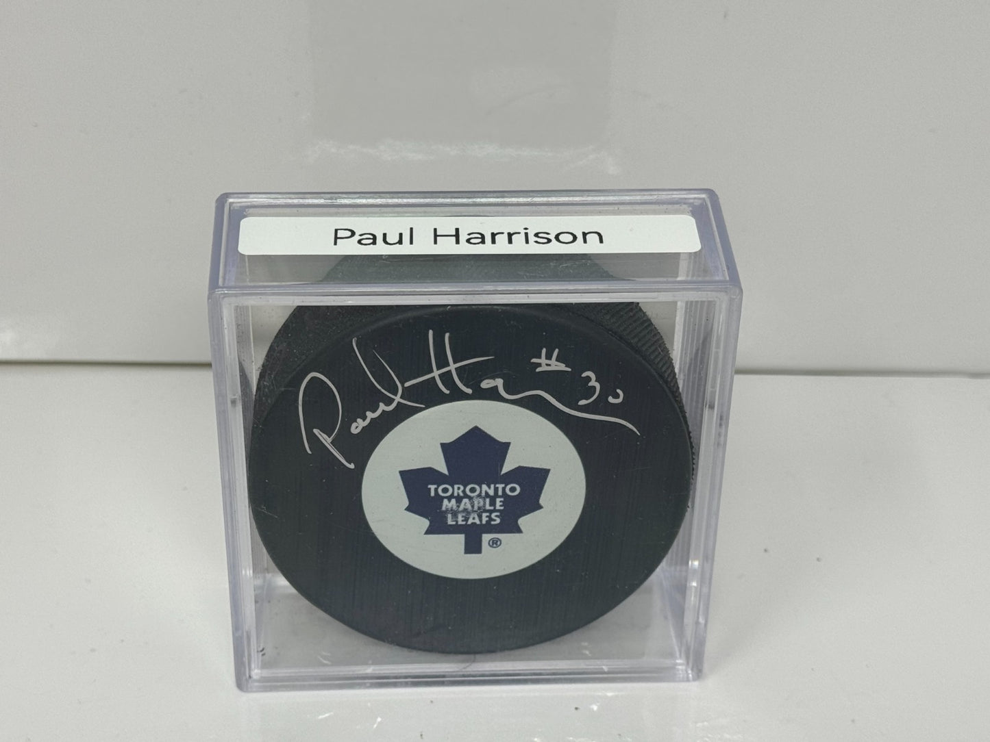 Paul Harrison Toronto Maple Leafs Signed NHL Autograph Puck Silver Auto